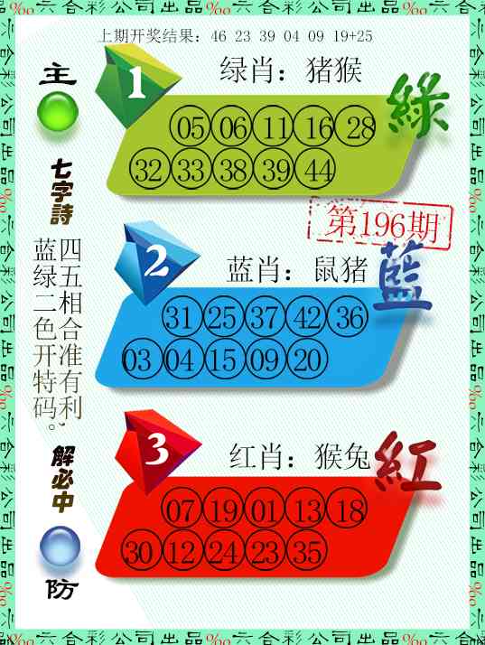 正版图库第196期